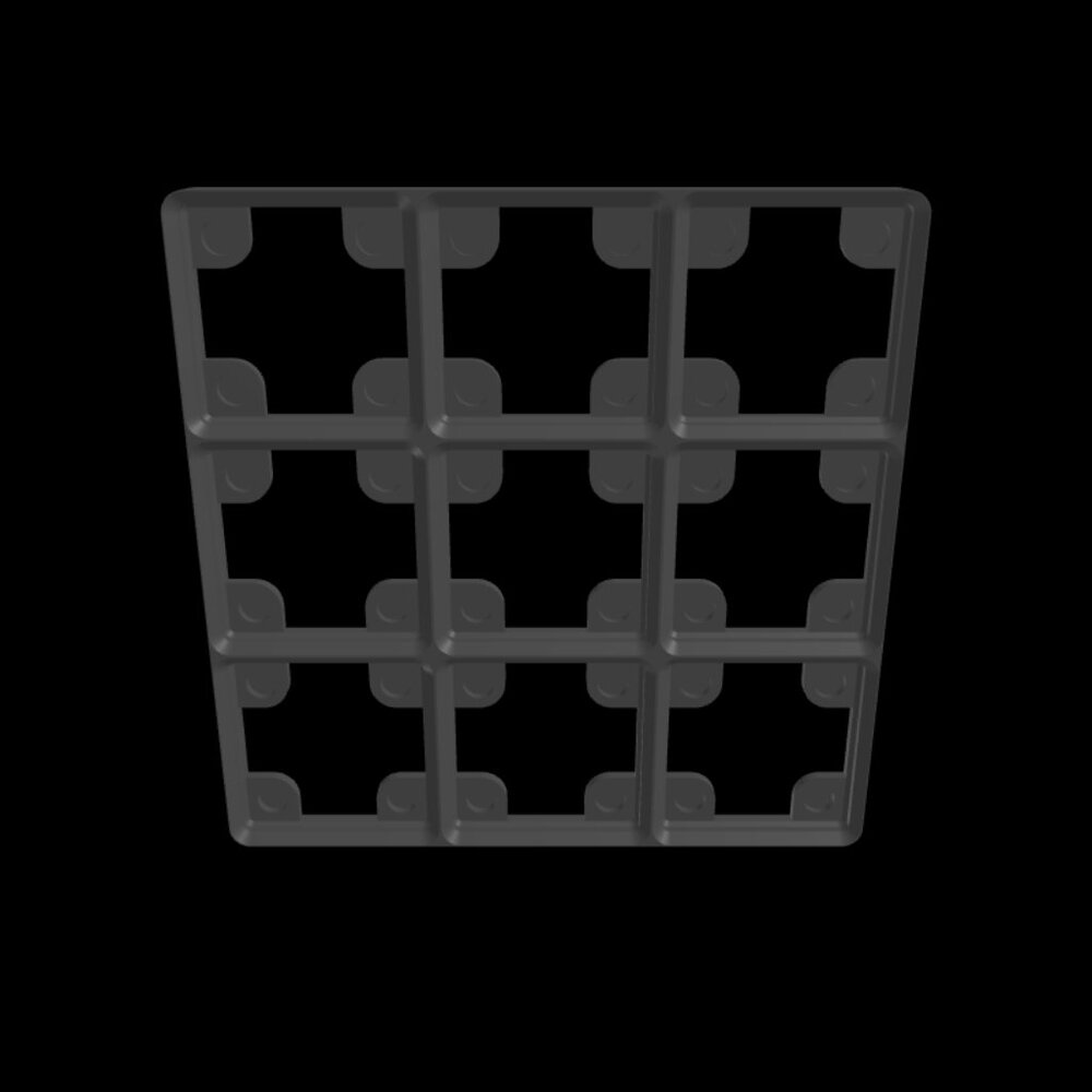 4 Pack, 3x3 Gridfinity Compatible Premium Push Fit Base Plate Grids